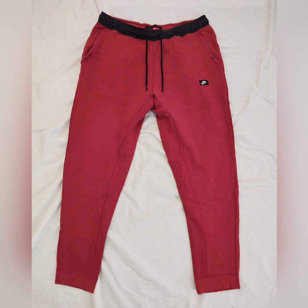Nike Red Brick Jogger Pants W/ Black Trim Sz L